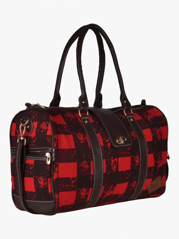 Pick Pocket Red checked duffel bag JioMart
