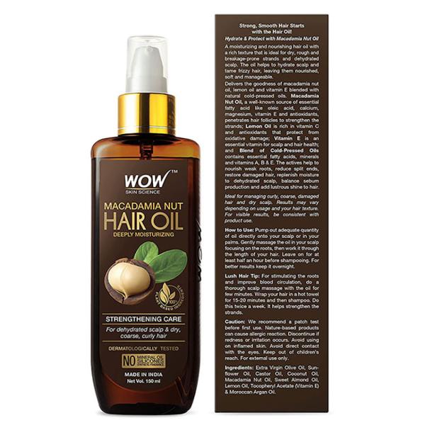 WOW Skin Science Macadamia Nut Hair Oil Deeply Moisturizing
