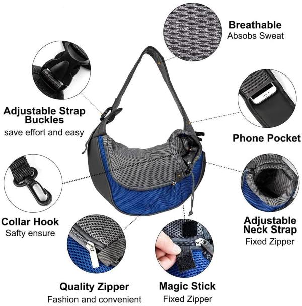 Buraq Blue Travel Safe Sling Bag Carrier for Dogs and Cats JioMart