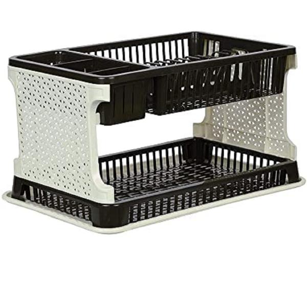 SUMOWARE Plastic Kitchen Organizer Rack with Water Storing Tray 2 Layer