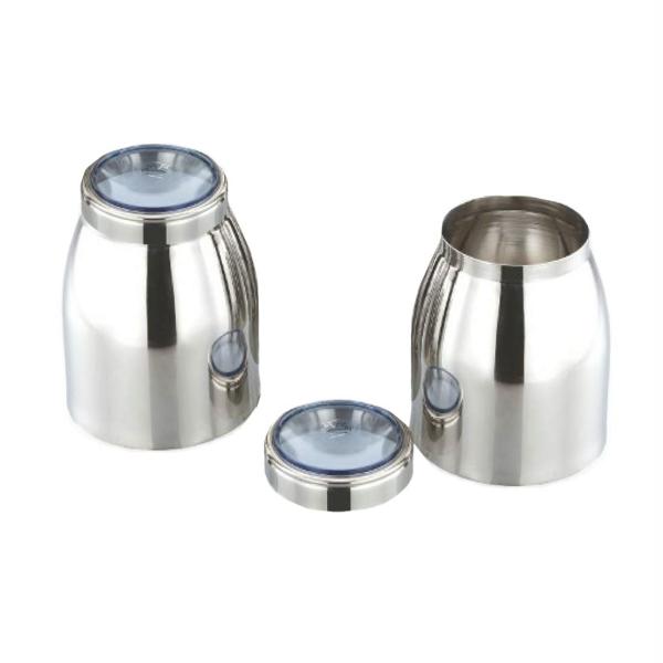 JVL Stainless Steel Kitchen Pot Storage Canister Containers 1000ml