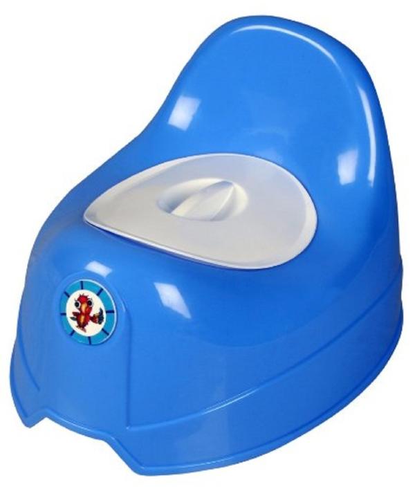 Sunbaby Blue White Potty Toilet Trainer Seat/Chair with Lid and High