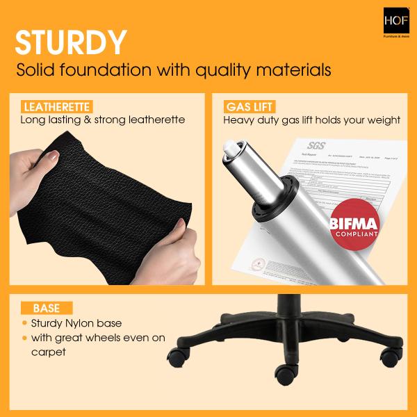 HOF F502 Office Computer Desk Chair Comfort Leatherrete Ergonomic