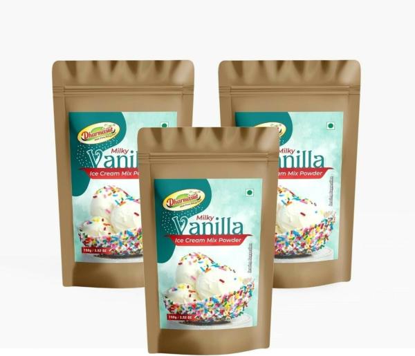 Dharmasut Vanilla Instant Ice Cream Premix Powder, 150 G Each (Pack Of