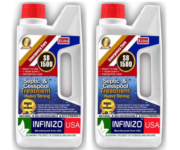 Infinizo USA SB1500 Pack of 2 Bacterial Septic Tank Cleaning Liquid