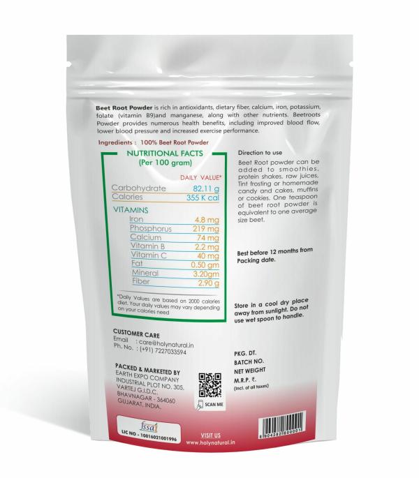 Holy Natural The Wonder of World Beet Root Powder 200 Gm Rich in
