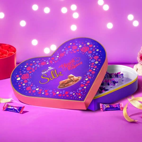 Cadbury Dairy Milk Silk Valentine Hearts and Roses Valentine Heart