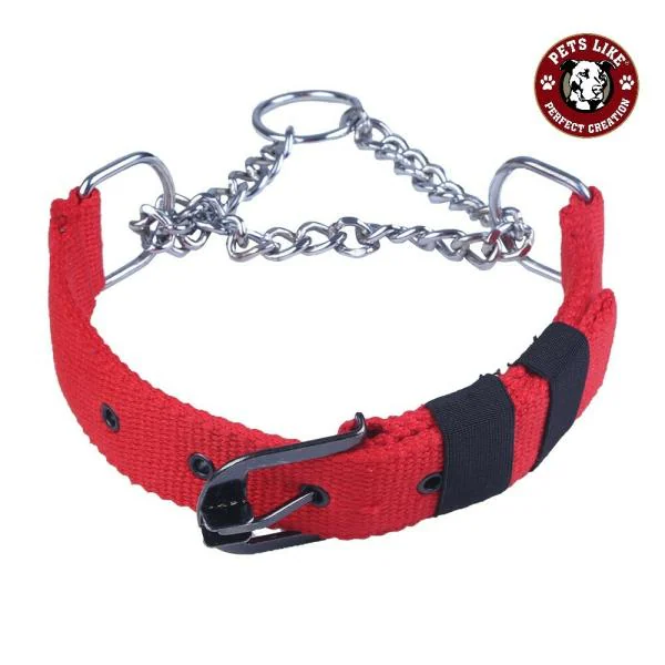 PETS LIKE Dog Choke Collar Dog Chain Collar Comes with Red Color 38MM