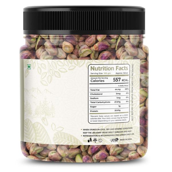 LILA DRY FRUITS Premium Raw Mota Pista Pistachios Without shell 250gms