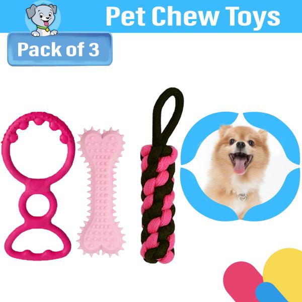 Emily Pets Chew Tug Toys for Puppy, Puppy Toys Combo (Color May Vary