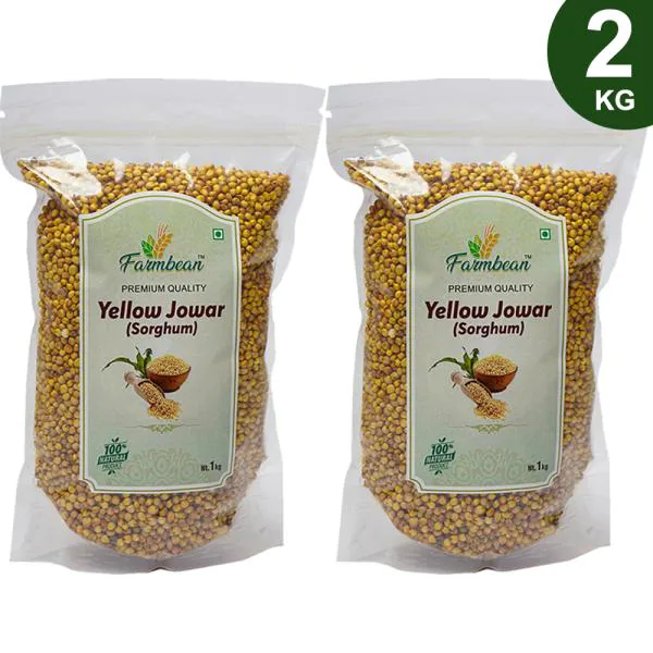 Farmbean Whole Yellow Jowar Grains 2 KG / / Jonna Native Low GI
