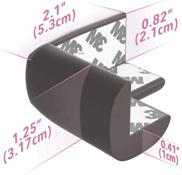 CONIFINITIVE 20PC BABY SAFERT CORNER BROWN Brown Baby Proofing Corner