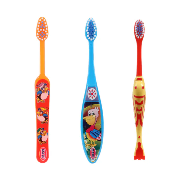 MAXI Oral Care Combo of 6(2 Kids) TomTom Junior Toothbrush & (2 Kids) Toffee Junior Toothbrush