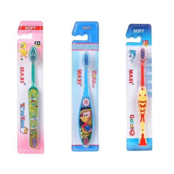 MAXI Oral Care Combo of 6(2 Kids) TomTom Junior Toothbrush & (2 Kids) Toffee Junior Toothbrush