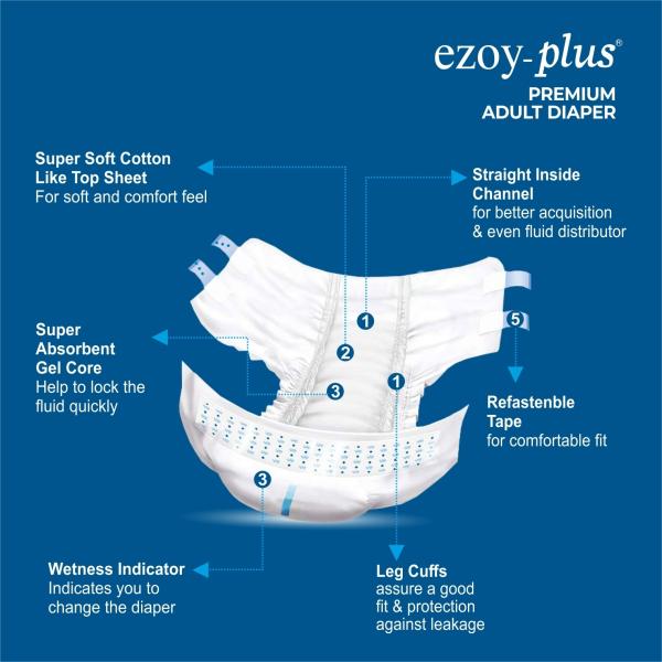 Ezoyplus Adult Diaper Extra Large10 pcs pack Adult Diapers JioMart