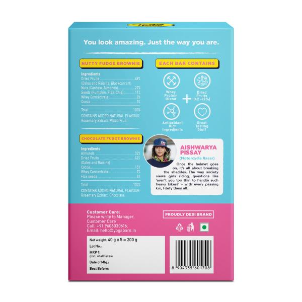 Yogabar Dessert Bar Variety pack Chocolate Fudge Brownie & Nutty