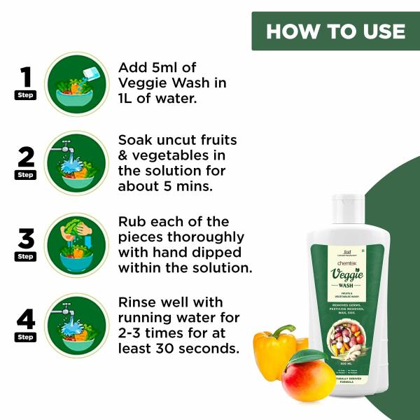 Chemtex Veggie WashFruits and Vegetables Washing Liquid 500ml (Pack