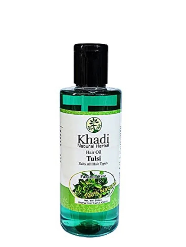 Khadi Natural Herbal Tulsi Hair Oil For Banishes Dandruff & Prevents Hair  Loss 210ML ||Pack Of 1 - JioMart