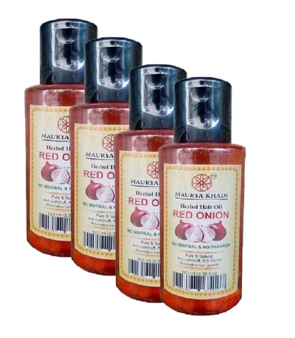 Maurya Khadi Red Onion Herbal Hair Oil For Anti dandruff And Hair