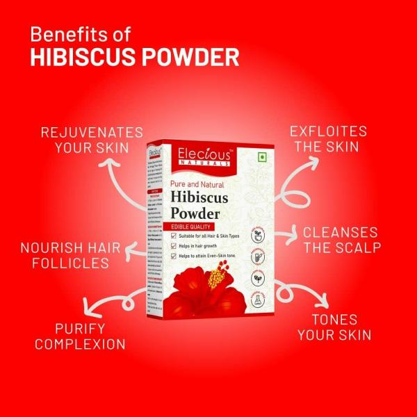 Elecious Hibiscus powder for hair growth (200 Grams) and face pack
