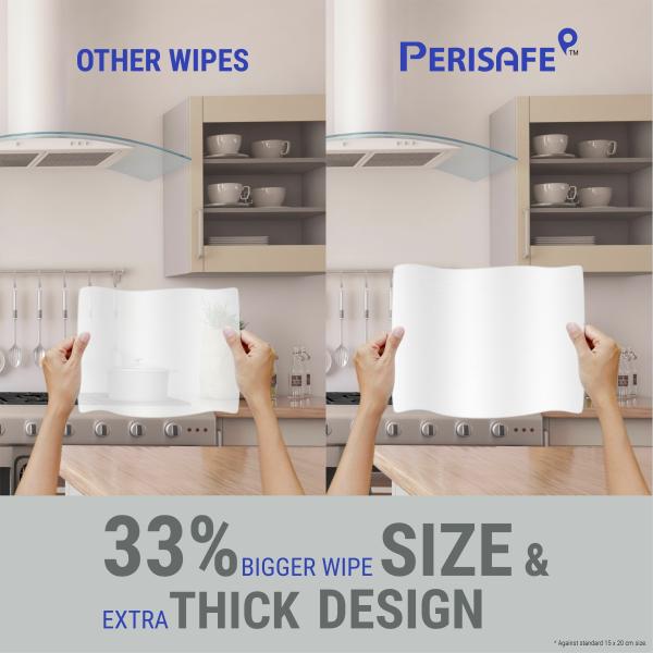 PERISAFE Kitchen Appliance Degreaser & Cleaner Wipes Pack of 80 Wipes
