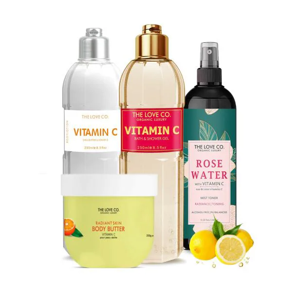 The Love Co. Vitamin C Body Wash, Vitamin C Body Lotion, Body Butter