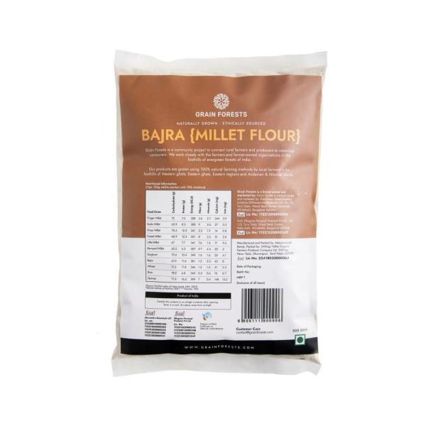 Grain Forests Organic Bajra Flour 500gms 100 Natural Bajra Atta