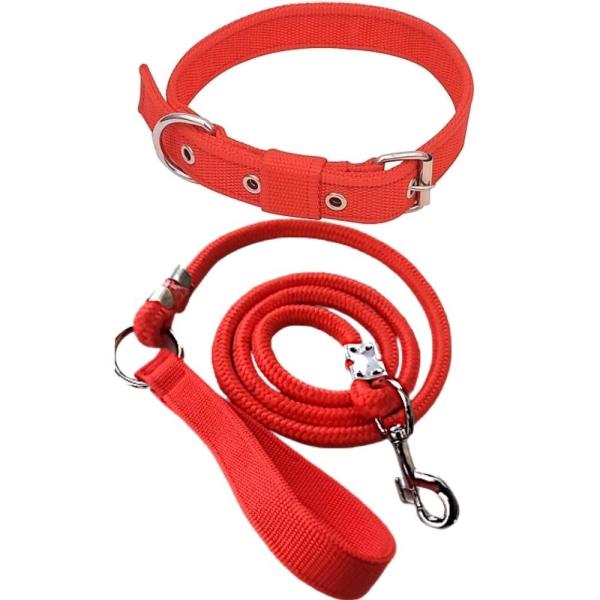red rope leash