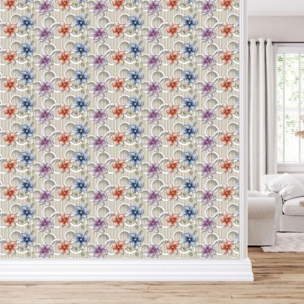 WallWear Wallpapers & Wall Stickers Model (ColourfulFlower) Pack Of 1
