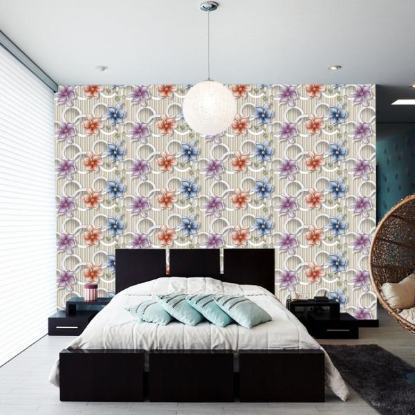 WallWear Wallpapers & Wall Stickers Model (ColourfulFlower) Pack Of 1