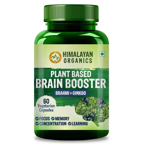 Himalayan Organics Plant Based Brain Booster Supplement with Ginkgo