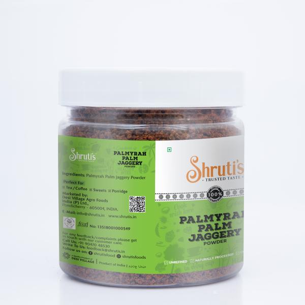 Shrutis Palmyra Palm Jaggery Powder / Palm Sugar 250Grams Jar Pack of 2