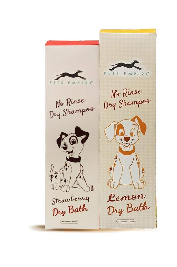 Pets Empire Dry Bath Dog Shampoo 250 ml ,Pack Of 2 lemon And