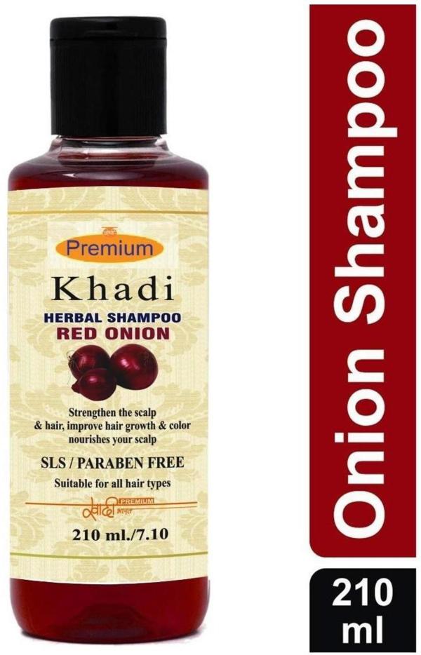 Khadi Red Onion Hair Shampoo Growth With Aloevera, Argan Oil And Curry