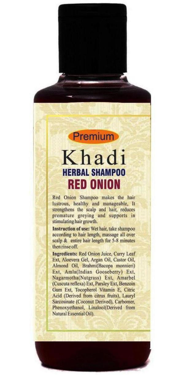 Khadi Red Onion Hair Shampoo Growth With Aloevera, Argan Oil And Curry