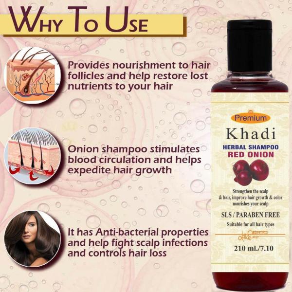 Khadi Red Onion Hair Shampoo Growth With Aloevera, Argan Oil And Curry