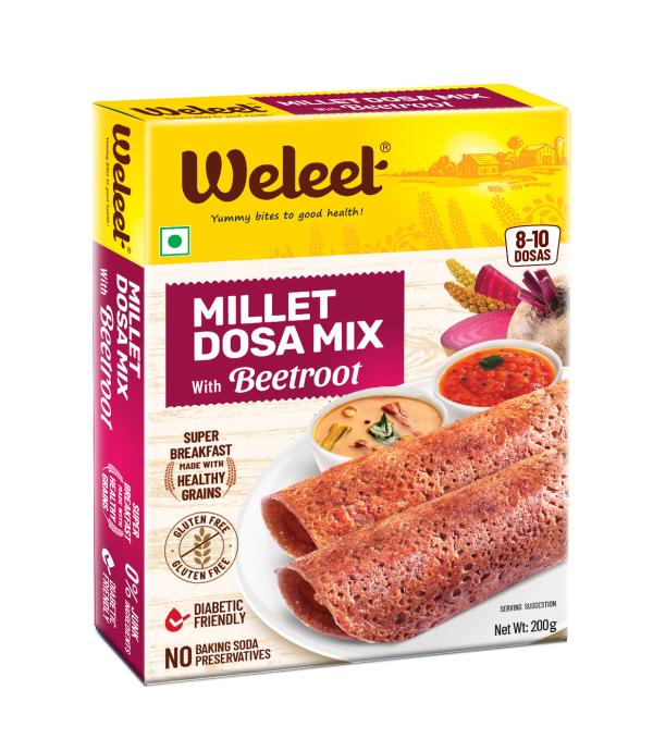 Weleet Millet Dosa Mix Beetroot, Gluten Free, No Added Junk