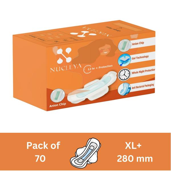 Nucleya Retail Anion sanitary napkin 280mm (Pack of 70) Night