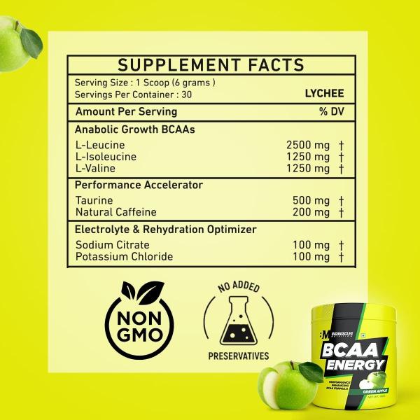 Bigmuscles Nutrition Bcaa Energy 30 Serving 180g , Tropical Madness