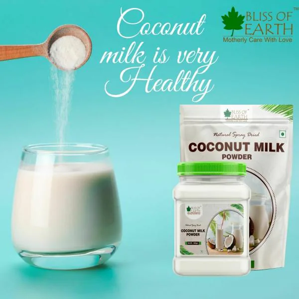 Bliss Of Earth 500 Gram Coconut Milk Powder Natural Spray Dried Great for Cooking & Health