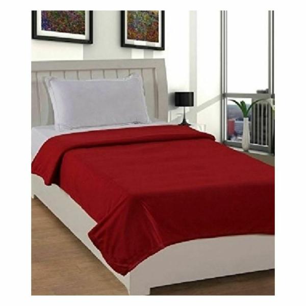 Goyal's Red Solid Fleece Single Bed Blanket (Pack of 5) JioMart