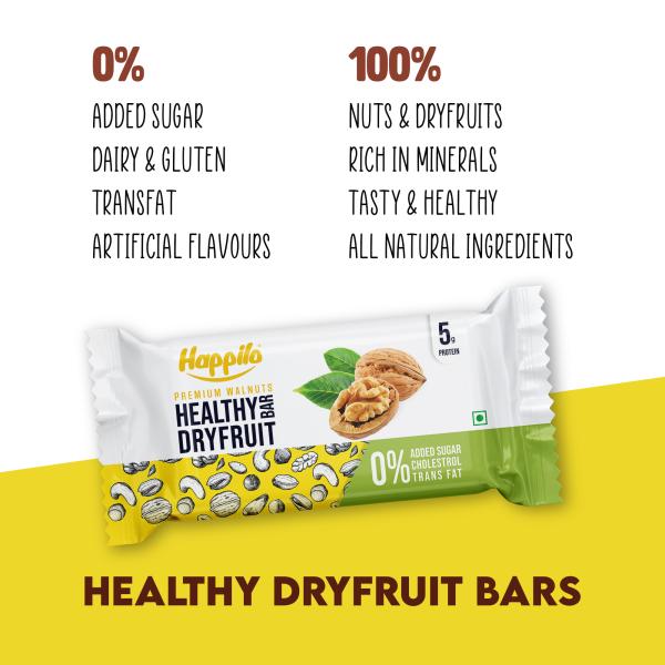 Happilo Celebrations Premium Walnuts Healthy Dry Fruit Bar (35gx6
