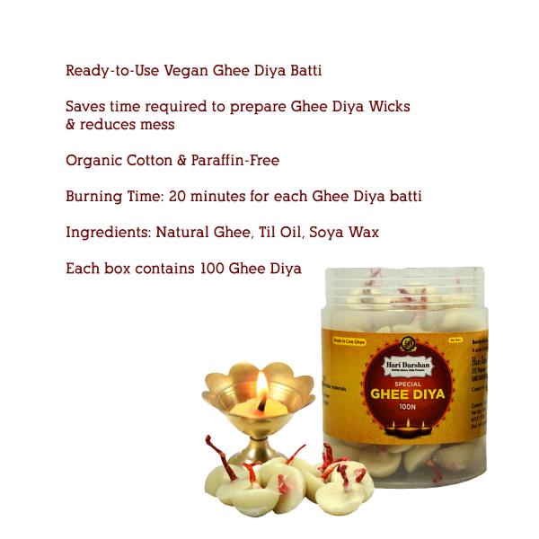Hari Darshan Special Ghee Diya (100 Pices) 25 min Burning Time Ghee