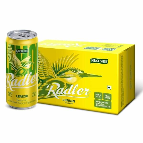 Kingfisher Radler Non Alcoholic Beer LEMON Flavour, 300ml, Pack of 24