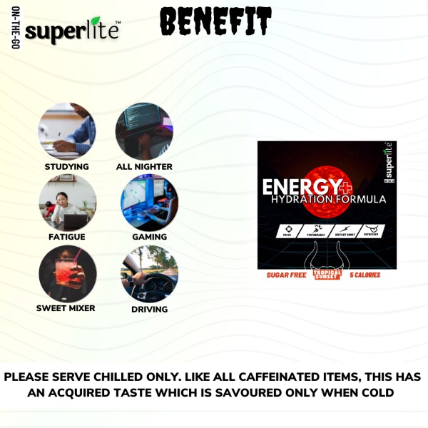 Superlite OnTheGo Energy Drink Powder Caffeinated Energy + Sports Hydration Formula JioMart