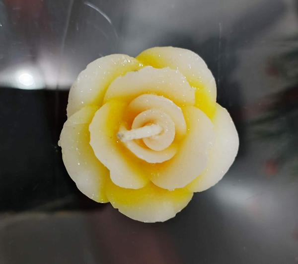 Floating Rose Glitter Candle, Decorative Wax Flower Pack of 6Home