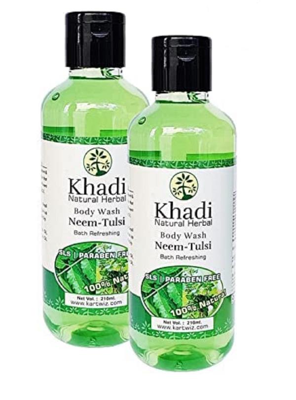 Khadi Natural Herbal Neem Tulsi Body Wash SLS Paraben Free Pack Of 2