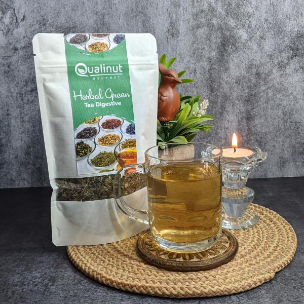Qualinut Gourmet Herbal Green Tea Digestive 50 Gram Improves blood Circulation JioMart
