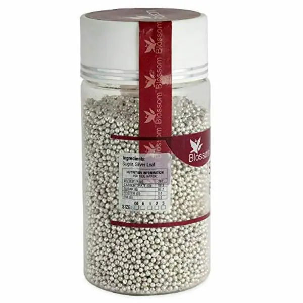 BLOSSOM Edible Silver Balls Sprinkles for Cake Decoration (Size 0) 700