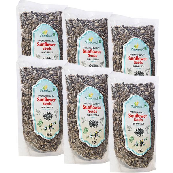 Farmbean Premium Striped Sunflower Seeds for Bird 2700gms Fortified